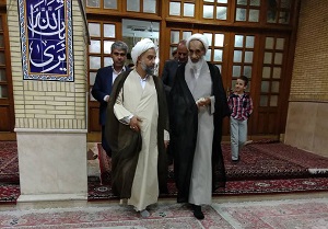 دیدار آیت الله دکتر احمد بهشتی با استاد حدائق beheshti